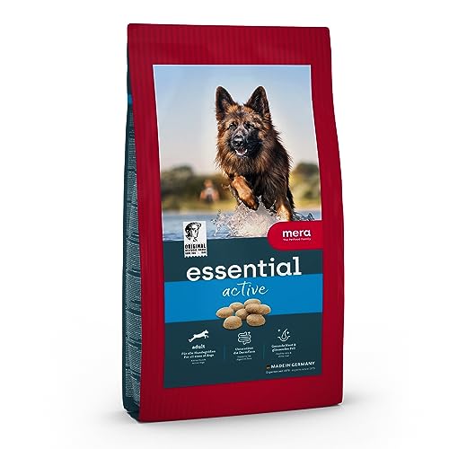 MERA essential Active, Hundefutter trocken für aktive Hunde, Trockenfutter mit Geflügel, gesundes Futter für sportliche Hunde, mit Omega-3 und Omega-6 für Haut und Fell (12,5 kg) von MERA