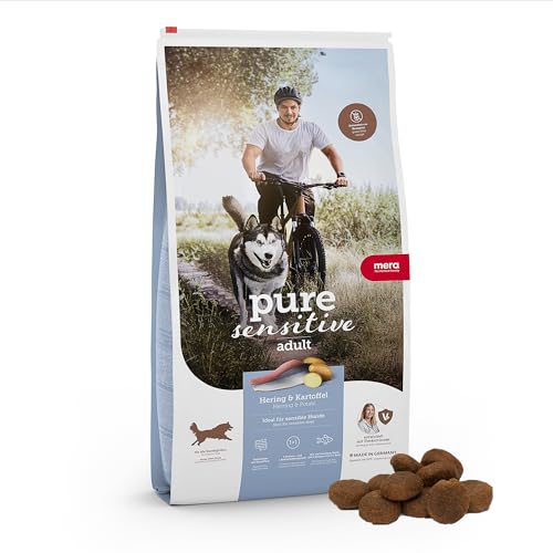 MERA pure sensitive Fresh Meat Hering & Kartoffeln, Hundefutter trocken mit viel frischem Fleisch, gesundes Trockenfutter getreidefrei für ausgewachsene Hunde (12,5 kg) von MERA