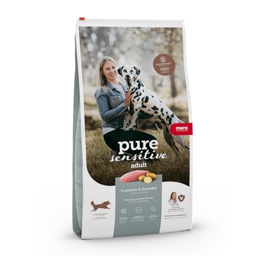 MERA pure sensitive fresh meat Adult Truthahn und Kartoffel Hundefutter – Trockenfutter für Hunde mit einer Rezeptur ohne Getreide und 25% Frischfleisch von Ewbob
