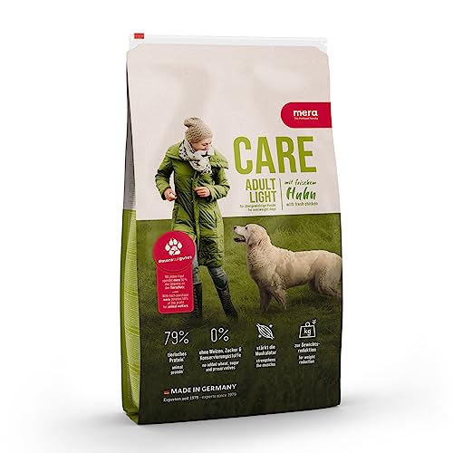 mera Care Adult Light Huhn, Hundefutter für übergewichtige Hunde, Trockenfutter mit niedrigen Fettgehalt, mit 79% tierischen Protein, ohne Weizen, 10kg von MERA