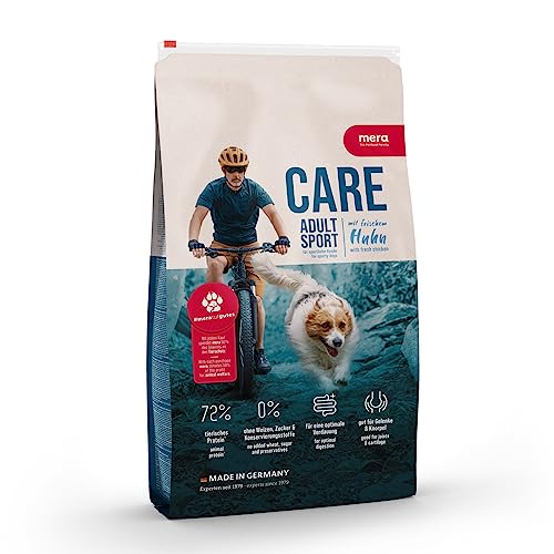 mera Care Adult Sport Huhn, Hundefutter für sehr aktive und sportliche Hunde, mit 72% tierischen Protein, ohne Weizen, 4kg von MERA