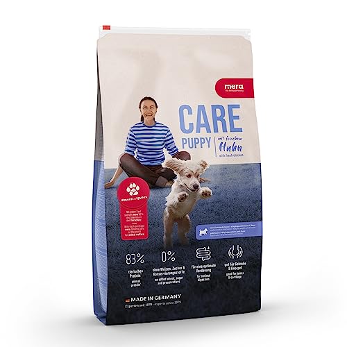 mera Care Puppy Huhn, Welpenfutter bis zum 6. Monat, mit 83% tierischen Protein, ohne Weizen, 4kg von MERA