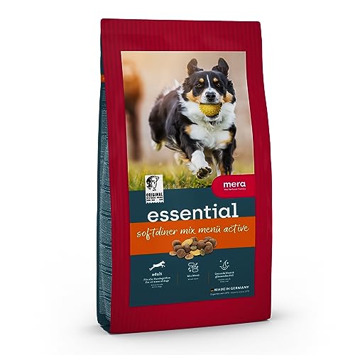 MERA Essential Softdiner Trockenfutter für ausgewachsene normal aktive Hunde, mit Omega-3 und Omega-6 für Haut und Fell, 4x2kg von MERA