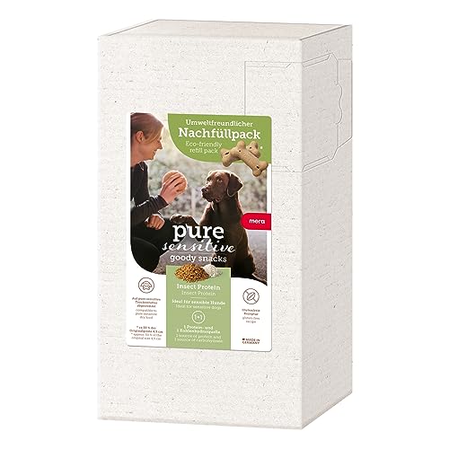 MERA Pure Sensitive Goody Snack Insect Nachfüllpack (500g), gesunde Leckerlis für Sensible Hunde, Hundeleckerli aus Insekten-Protein und Reis, Hundesnack glutenfrei für Training und Belohnung von MERA