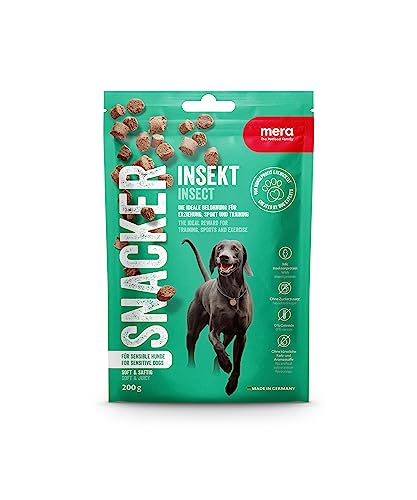 MERA Snacker Insekt (1x200g), getreidefrei, nachhaltige softe Hundeleckerli für Training oder als Snack, herzhafte fleischige Leckerlies für alle Hunde von MERA