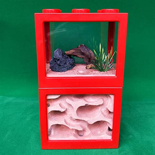 Ameisennest Wurmfarm Sientific Beobachtungs-Fütterungsbox Bildungsformicarium Lebensraum für lebende Ameisen Ökosystem Haustierkäfige Kinder Ameisenfarm (Color : Red) von MERAXI