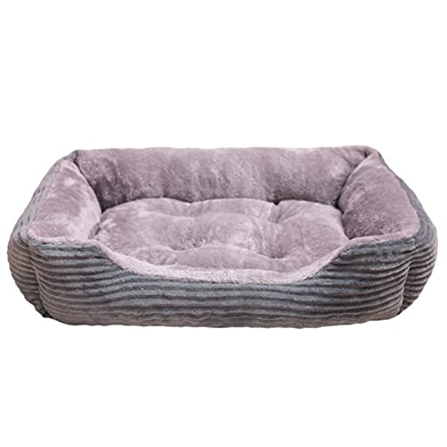 Hund Katzenbett kuschelig Hündchen Schlafsack Warmer Winter Schlafen Graue Decke Abnehmbares Bett Rechteck Waschbares für - l von MERIGLARE