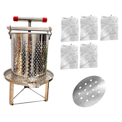 MERIGLARE Honigpresse, Obstpresse, Bienenzuchtzubehör, T Förmiger Griff, Brecher, Herstellung für Trauben, Waben, 5 Filtersiebe MERIGLARE Honigpresse, Obstpresse, Bienenzuchtzubehör, T Förmiger Griff, Brecher, Herstellung für Trauben, Waben, 5 Filtersiebe von MERIGLARE