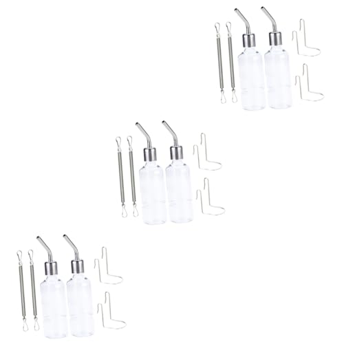 MERRYHAPY 3 Sets Sichere Edelstahl-Hamster-wasserflasche Haustier-wasserspender-aufhänger Und Meerschweinchen-trinkflasche 2 Stück * 3 von MERRYHAPY