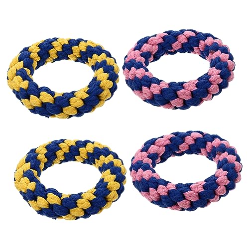 MERRYHAPY 1satz Handgemachte Teiliges Aus Bunten Baumwollseil-Doughnut-kauspielzeugen Für Hunde Zahnpflege Und Stressabbau-Spielzeug Für Kleine Und Mittelgroße Hunde MERRYHAPY 1satz Handgemachte Teiliges Aus Bunten Baumwollseil-Doughnut-kauspielzeugen Für Hunde Zahnpflege Und Stressabbau-Spielzeug Für Kleine Und Mittelgroße Hunde von MERRYHAPY