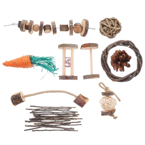 MERRYHAPY Kau-Spielzeug-Set Für Kleintiere Hamster Kauspielzeug Holzspielzeug Zur Zahnpflege Für Hamsterkäfige von MERRYHAPY