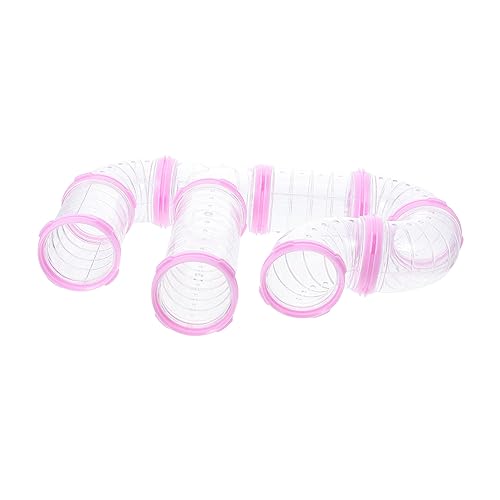 MERRYHAPY 1 Satz Hamsterpfeife Hamster Spielzeug hamsterspielzeug Haustierkäfig-Tunnel Meerschweinchen-Tunnel aus Korbgeflecht zusammenklappbare Falthängematte Puzzle Rattenkäfig außen Rosa von MERRYHAPY