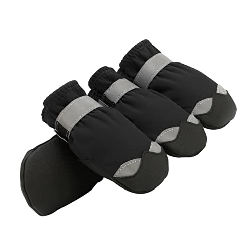 MERRYHAPY 4-teiliges Satz Welpen-Schneestiefel Outdoor Winter Rutschfester Sohle Pfotenschutz Hund Schuhe MERRYHAPY 4-teiliges Satz Welpen-Schneestiefel Outdoor Winter Rutschfester Sohle Pfotenschutz Hund Schuhe von MERRYHAPY