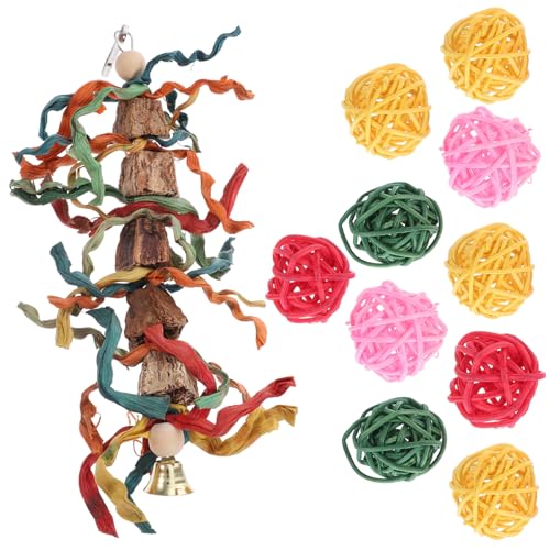MERRYHAPY 1satz Vogel Kauspielzeuge Aus Holz Mit Rattanbällen Hängendes Spielzeug Für Papageien Und Sittiche Für Käfigzubehör Und Spielspaß Teiliges Natürlichen Kau Und MERRYHAPY 1satz Vogel Kauspielzeuge Aus Holz Mit Rattanbällen Hängendes Spielzeug Für Papageien Und Sittiche Für Käfigzubehör Und Spielspaß Teiliges Natürlichen Kau Und von MERRYHAPY