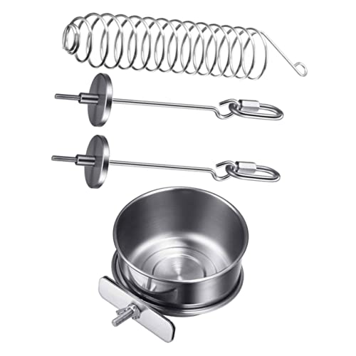 MERRYHAPY 1 Satz Vogel liefert Fressnäpfe für Papageien Hirse Papageienkäfige Hühnerstall Vogelkäfig Bird Toys Vogelfütterer Futtermittel Haustierbedarf Rostfreier Stahl Silver von MERRYHAPY