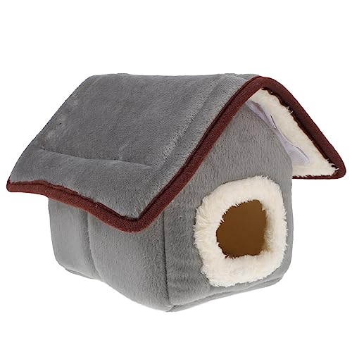 MERRYHAPY Warmes Nest Hamsterhaus Weiches Bett Höhle Für Kleintiere Couch Tierbett Auto Outdoor Grau Bequeme Und Druckfeste Baumwolle von MERRYHAPY