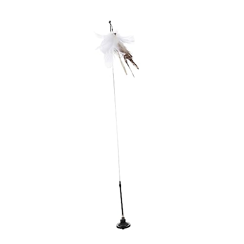 MERRYHAPY Katzenspielzeug Mit Federball-Design Interaktives Spielzeug Für Katzen Tragbares Haustierzubehör Mit Teaser-Stick von MERRYHAPY