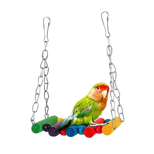 MERRYHAPY 10stücke Teiliges Papageien Spielzeug Kauspielzeug Und Schaukel Für Kleine Vögel Für Wellensittiche Nymphensittiche Und Andere Heimvögel Fördert Spiel Balance Und Bewegung von MERRYHAPY