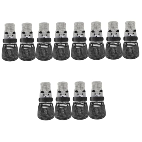 MERRYHAPY 3er-Sets Schutzsocken Aus Baumwolle Für Hunde Und Katzen Cartoon-Design Größe S Schwarz 4 Stück * 3 von MERRYHAPY
