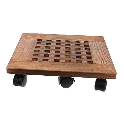 MERRYHAPY Bewegliches Blumentopfbasis Holztablett Mit Kunststoffrädern Für Garten Pflanzpalette MERRYHAPY Bewegliches Blumentopfbasis Holztablett Mit Kunststoffrädern Für Garten Pflanzpalette von MERRYHAPY