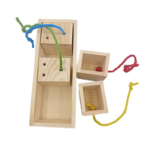 MERRYHAPY 1stück Holz Papagei Spielzeug Mit Futterspender Kauspielzeug Für Vögel Trainingsspielzeug Für Wellensittiche Und Andere Haustiere Stress Und Fördert Bewegung von MERRYHAPY