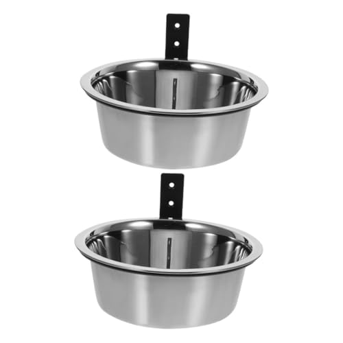 MERRYHAPY 2 Sets Erhöhte Zierschale Wandmontage Hundeschalen Edelstahl Hängende Haustierschalen Mit Faltbarem Ständer Für Hundekatze Hühnchen von MERRYHAPY