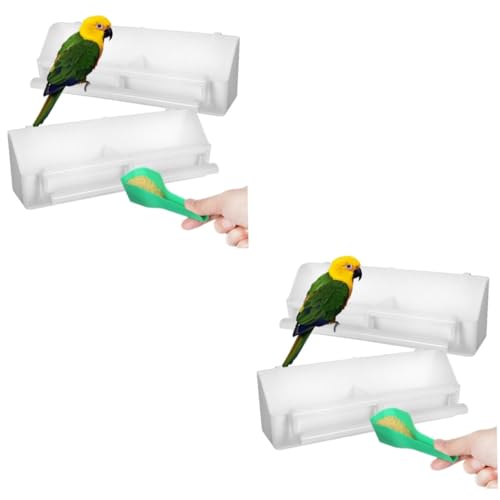 MERRYHAPY 2sätze Vogel Futterspender Mit Löffel Teiliges Zubehör Für Vogelkäfige Duale Fächer Für Futter Und Wasser Einfache Montage Robustes Design Für Papageien Und Kleinvögel von MERRYHAPY