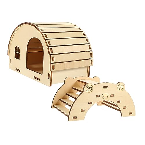 MERRYHAPY 2 Stück DIY Hamsterversteck, Dekorative Brücke, Rattenzimmer, Hamsterhaus, Holz, Hamster-montagespielzeug MERRYHAPY 2 Stück DIY Hamsterversteck, Dekorative Brücke, Rattenzimmer, Hamsterhaus, Holz, Hamster-montagespielzeug von MERRYHAPY