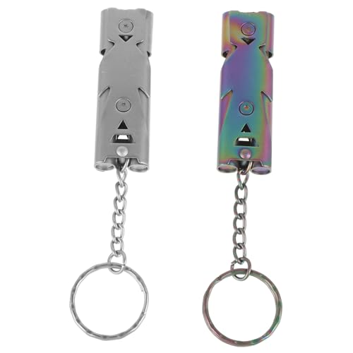 MERRYHAPY 2 Stück Edelstahl Trainingspfeife für Hunde und Vögel Langlebig Rostfrei Leicht und Kompakt für Welpenerziehung Vogelkäfig Zubehör Outdoor Camping Survival Pfeife von MERRYHAPY