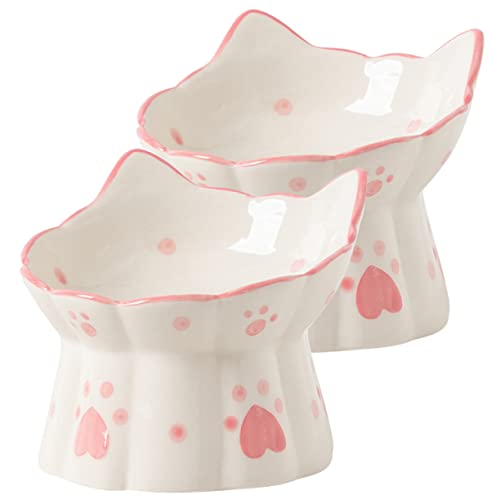 MERRYHAPY Katzennapf mit hohem Fuß Katzenohrform eleganter Futternapf aus Keramik für erhöhte Katzenfütterung und Nackenschutz MERRYHAPY Katzennapf mit hohem Fuß Katzenohrform eleganter Futternapf aus Keramik für erhöhte Katzenfütterung und Nackenschutz von MERRYHAPY