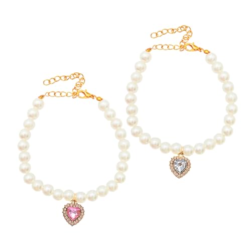 MERRYHAPY 2 Stück Herzförmige Perlen-Halskette für Kleine Katzen und Hunde Leichtes Design Komfortabel und Pflegeleicht für Hochzeit Geburtstag und Besondere Anlässe MERRYHAPY 2 Stück Herzförmige Perlen-Halskette für Kleine Katzen und Hunde Leichtes Design Komfortabel und Pflegeleicht für Hochzeit Geburtstag und Besondere Anlässe von MERRYHAPY