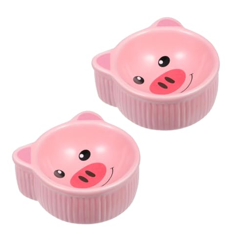 MERRYHAPY 2 Stück Keramik Futternapf Robuster Napf für Meerschweinchen und Hamster Spülmaschinenfest rutschfest als Futter Wasserschale für Kleine Haustiere von MERRYHAPY