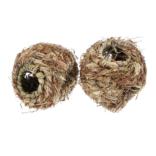 MERRYHAPY 2stücke Handgewebte Molarbälle Für Kleintiere Zahnpflege-Spielzeug Für Hamster Und Kaninchen Zum Kauen Und Spielen Aus Natürlichen Materialien Gefertigt von MERRYHAPY