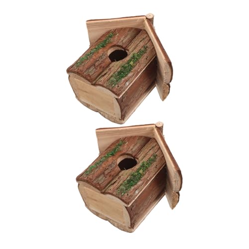 MERRYHAPY 2 Stück Teiliges Hängendes Vogelhaus aus Holz mit Baumrinden-Design Wetterfest und Robust im Charmanten Villenstil als Garten Balkondekoration für Kolibris und Wildvögel MERRYHAPY 2 Stück Teiliges Hängendes Vogelhaus aus Holz mit Baumrinden-Design Wetterfest und Robust im Charmanten Villenstil als Garten Balkondekoration für Kolibris und Wildvögel von MERRYHAPY