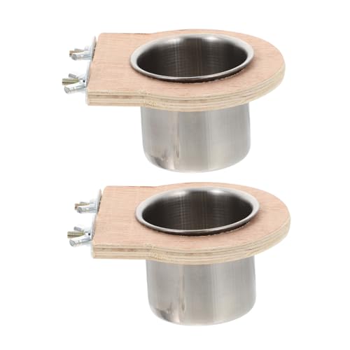 MERRYHAPY 2 Stück Vogeltränke mit Holzständer Futter und Wasserschalen für Papageien Wellensittiche und Andere Vögel Einfach zu Montieren für Vogelkäfige MERRYHAPY 2 Stück Vogeltränke mit Holzständer Futter und Wasserschalen für Papageien Wellensittiche und Andere Vögel Einfach zu Montieren für Vogelkäfige von MERRYHAPY