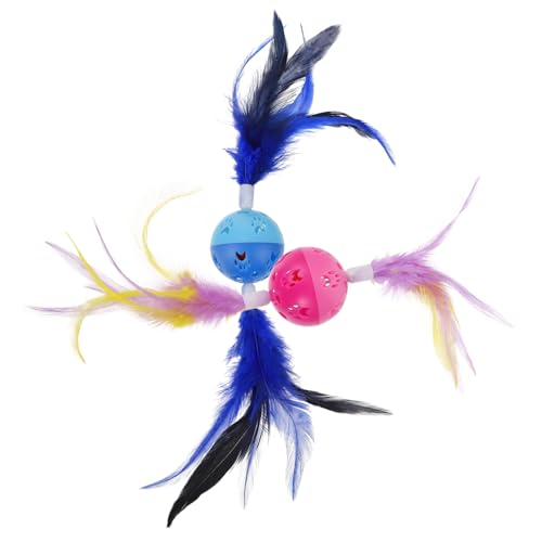 MERRYHAPY 2 Stücke Katze Kugel Spielzeug Katze Feder Bälle Katze Necken Spielzeug Feder Glocke Bälle MERRYHAPY 2 Stücke Katze Kugel Spielzeug Katze Feder Bälle Katze Necken Spielzeug Feder Glocke Bälle von MERRYHAPY