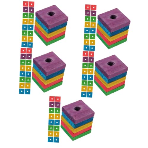 MERRYHAPY 5 Sets Papagei-kauspielzeug-Set Holzblöcke Zum Abziehen Für Vogelspielzeug Beißspielzeug Papagei-backenzahnspielzeug Haustier-Vogel-beißspielzeug 50 Stück * 5 von MERRYHAPY