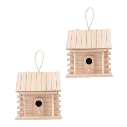 MERRYHAPY Künstliches Vogelhäuschen 2 Stück Simuliertes Vogelnest Vogelfutterspender Für Draußen Hängende Gartendekoration von MERRYHAPY