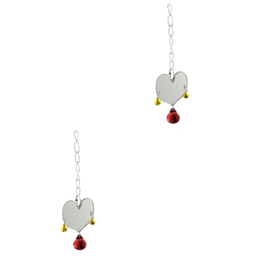 MERRYHAPY 2 Stücke Papagei Glocke Spiegel Für Wellensittich Vogel Käfig Decor Stress Vogel Playmate Zufällige Farbe von MERRYHAPY