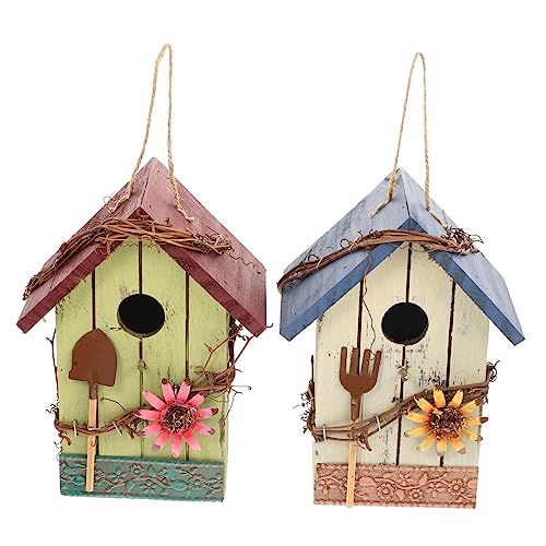 MERRYHAPY Natürliches Holz Vogelhaus Outdoor Dekorativer Vogelnistkasten für Gartenhof MERRYHAPY Natürliches Holz Vogelhaus Outdoor Dekorativer Vogelnistkasten für Gartenhof von MERRYHAPY