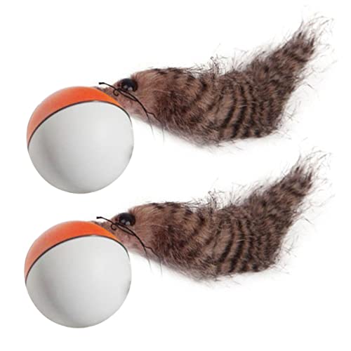MERRYHAPY 2 Stück Elektrisches Spielzeug Ball für Katzen und Hunde Interaktives Motorisiertes Mausspielzeug aus Langlebigem Kunststoff für Spiel und Beschäftigung von MERRYHAPY