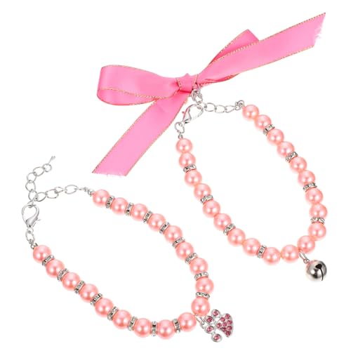 MERRYHAPY 2Stücke Haustierkragen für Katzen und Kleine Verstellbare Halskette mit Elegantem Design für Partys Geburtstage und Besondere Anlässe Langlebig von MERRYHAPY