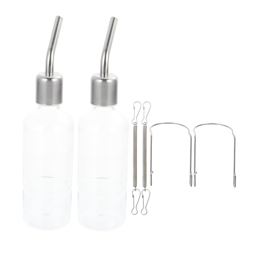 MERRYHAPY 2stücke Hängende Wasserflasche Für Kaninchen Pet Trinkflaschen Spender Wassernapper Aus Kunststoff Und Edelstahl Mit Zubehör Für Käfige von MERRYHAPY