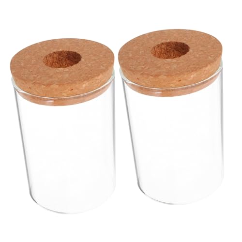 MERRYHAPY 2pcs Glas Terrarium Geschlossener Terrarium Pflanzer Klares Glasflaschen Jar Behälter Moss Terrarium Jar Innenökosystemdekoration Transparent 450 Ml von MERRYHAPY