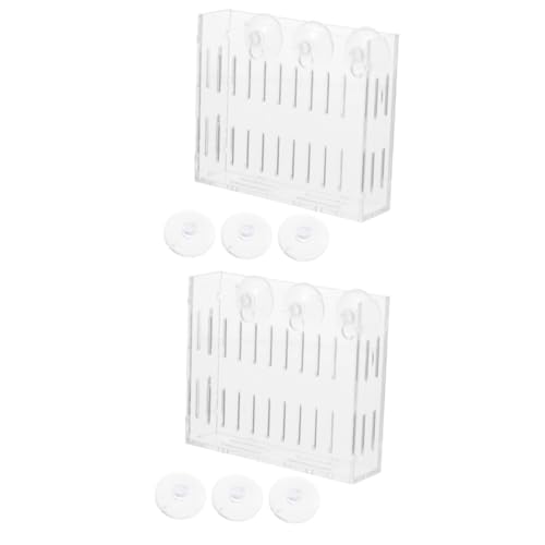 MERRYHAPY 2 Stücke Platzsparende Aquarium Pflanzenhalter Acryl Pflanzen Tassen Aquarium Rahmen Doppel Tassen von MERRYHAPY