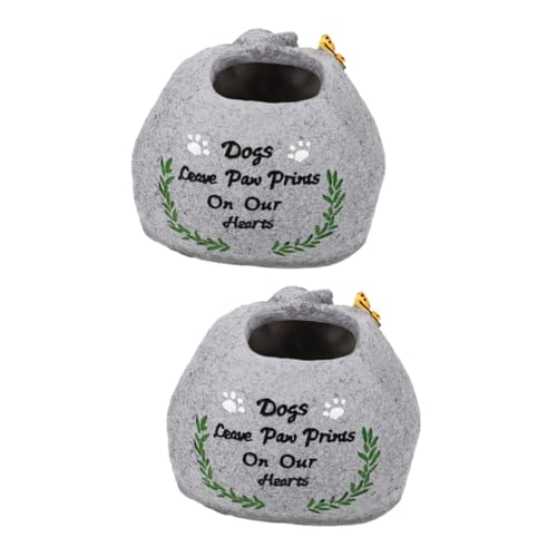 MERRYHAPY 2st Haustier-denkmal Gedenkstein Für Hunde Grabstein Für Hunde Gedenksteine ​​für Haustiere Grabdekoration Für Haustiere Blumentöpfe Für Den Garten Gartendekoration Dark Grey Harz von MERRYHAPY