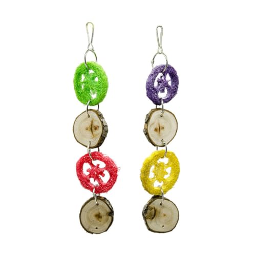 MERRYHAPY 2 Stücke Papagei Lehrspielzeug Beißen Luffa Schwamm Spielzeug Für Vögel Kauen Fähigkeiten Spaß Für Haustier Papageien Zufällige Farbe von MERRYHAPY