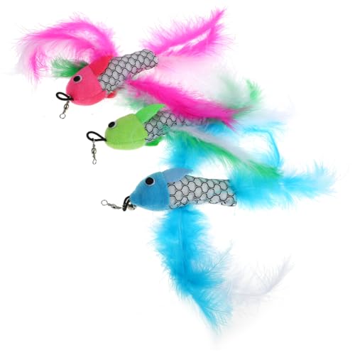 MERRYHAPY 3 Stück Katzenspielzeug Ersatzköpfe Fischform Leichte und Flexible Katzenangel für Verspielte Katzen Interaktives Kätzchenspielzeug Bewegung und MERRYHAPY 3 Stück Katzenspielzeug Ersatzköpfe Fischform Leichte und Flexible Katzenangel für Verspielte Katzen Interaktives Kätzchenspielzeug Bewegung und von MERRYHAPY