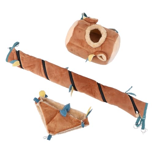 MERRYHAPY 3 Stück Teiliges Hamster hängematten Plüsch mit Blattdesign Schaukelspielzeug für Zwerghamster und Kleintiere Fördert Bewegung Balance und Wohlbefinden im Käfig von MERRYHAPY