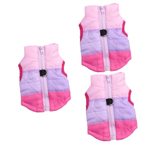 MERRYHAPY 3 Stücke Weste Für Hunde Jacke Warme Haustier Kleidung Hund Bekleidung Pet Supplies Leichte Größe Xs Rosy von MERRYHAPY
